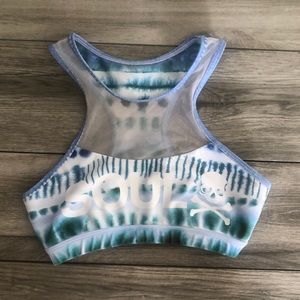 Soul Cycle Tie Die Mesh Sports Bra